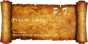 Preidt Tekla névjegykártya